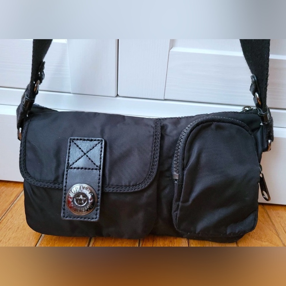 Kipling Dewi Convertible Crossbody Belt Bag Fanny Waist Travel Pack- Black Nylon